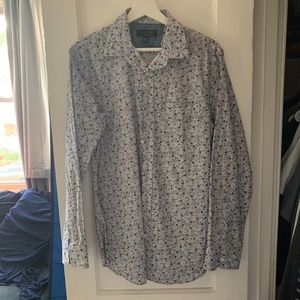 floral pattern long sleeve button down shirt